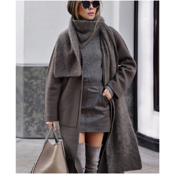 zara wrap collar coat